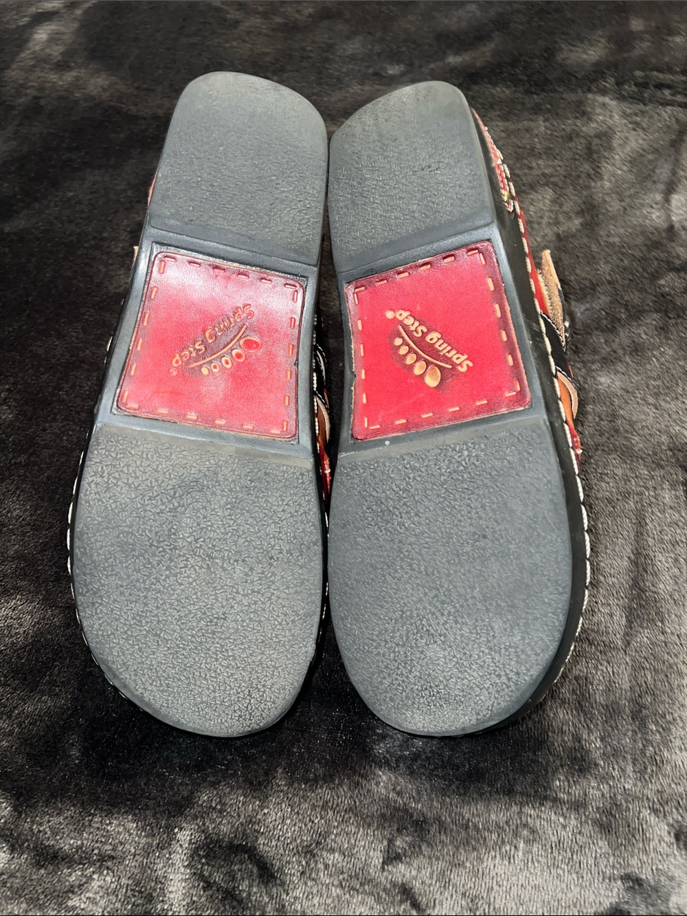 Spring Step Red, Black & Brown/Orange Leather Slip-Ons - Picture 9 of 9